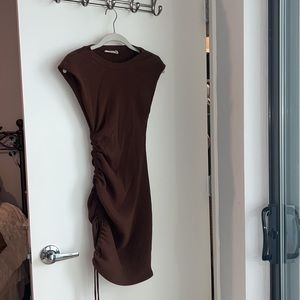 Padded shoulder dress